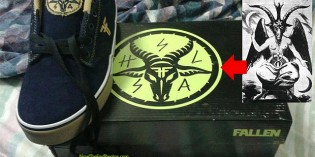Skater Shoe Company Fallen Footwear Features Kid’s Shoes With Satanic Logo Skater Shoe Company Fallen Footwear Features Kid’s Shoes With Satanic Logo