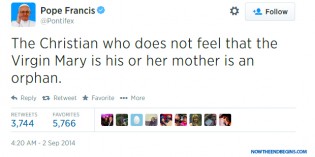 Pope Francis Commits Blasphemy As He Says We Become Christians Through Mary Pope Francis Commits Blasphemy As He Says We Become Christians Through Mary