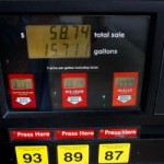 A gas pump displays a sale of $58.74 at a gas station in Miami Beach, Fla. (credit: Joe Raedle/Getty Images)