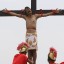 Faux Pain: A Filipino man has nails through his hands - and some more put through his feet as he is put on a cross in the reenactment.