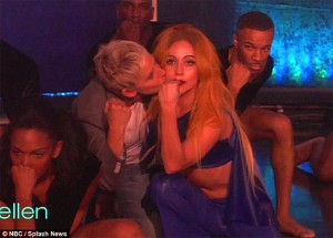 She may have married Portia de Rossi in 2008 but Ellen was sharing the love with Lady Gaga on her show broadcast yesterday.