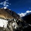 Hopar glacier in Pakistan. Melting ice outside the two largest caps - Greenland and Antarctica - is much less then previously estimated, the study has found. Photograph: Paula Bronstein/Getty Images
