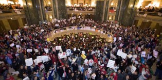 Thousands Rally at Wisconsin Capitol to Protest Gov. Scott Walker Thousands Rally at Wisconsin Capitol to Protest Gov. Scott Walker