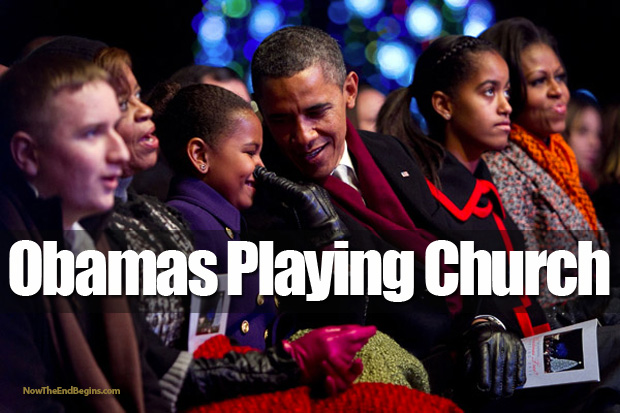 barack-michelle-obama-family-pretending-attending-church-easter-christmas-loungin-nappin-islam-mosque-muslim