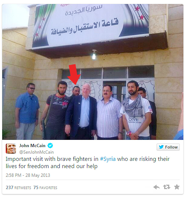 john-mccain-meets-with-syrian-rebels-isis-islamic-state-caliph-ibrahim-al-qaeda-islamic-state-2013-twitter