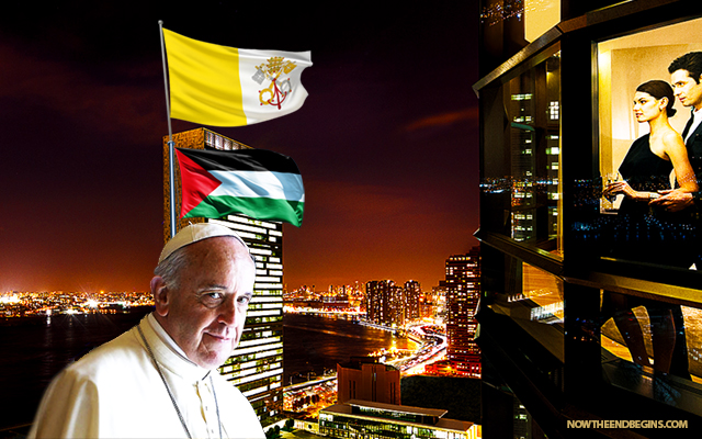 pope-francis-papal-visit-un-raises-vatican-city-flag-over-united-nations-false-prophet-catholic-church-palestine