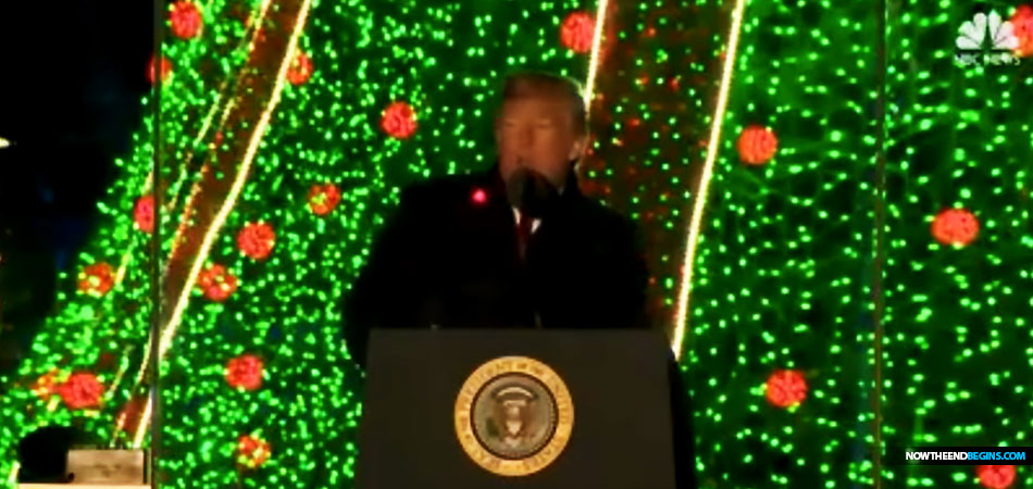 president-trump-christmas-tree-lighting-speech-2018-red-laser-lights-floating-kill-shot