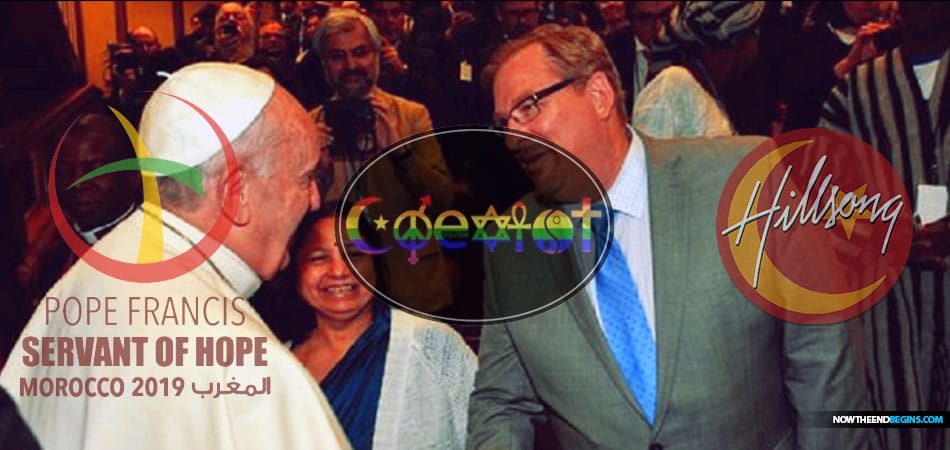 chrislam-rick-warren-pope-francis-muslims-christians-islam-christianity-hybrid-catholic-emergent-end-times-laodicean-church-hillsong-brian-houston