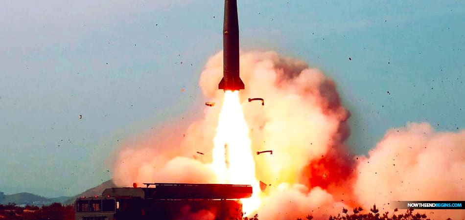 A North Korean rocket takes off during a missile test on Saturday. North Korea launched two short-range missiles in a separate missile test on Thursday.