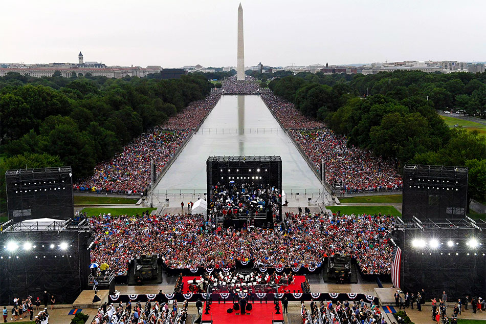 Crowds flock to DC for fireworks, flyovers, protests and a Trump speech