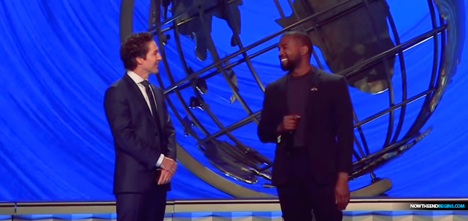 Joel Osteen was grinning and blushing like a schoolgirl on a first date today as his 47,000 followers in a packed Lakewood Church today welcomed Hollywood superstar Kanye West to the stage.