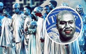 Kanye West is a shining star as he dons silver body paint and matching bizarre baggy outfit at his new opera Mary in Miami