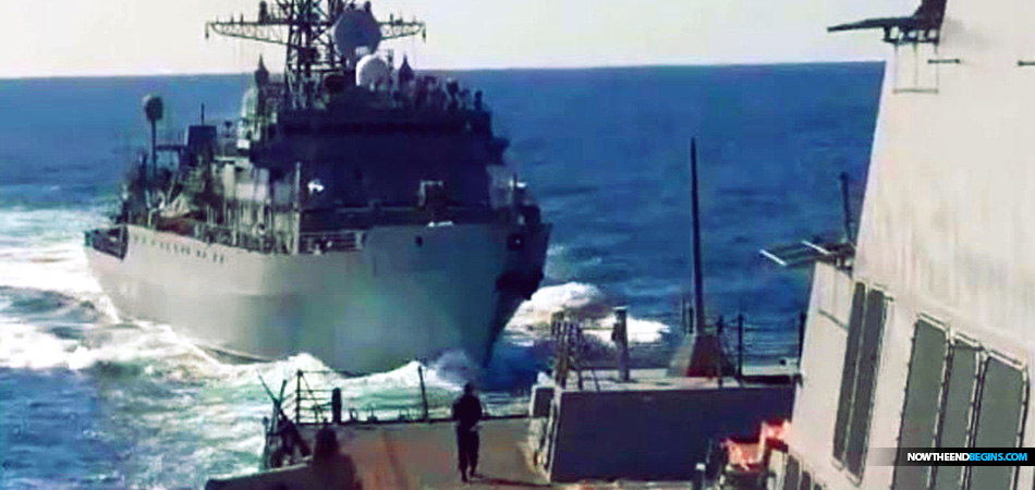 Russian warship 'aggressively approached' US destroyer in Arabian Sea