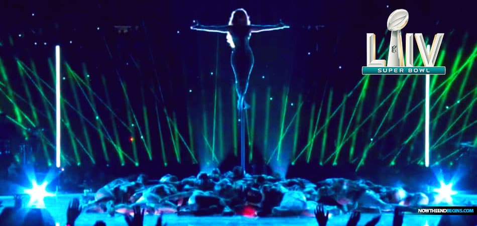 Jennifer Lopez Super Bowl 2020 Halftime show mocks Jesus Promotes Illuminati All-Seeing Eye