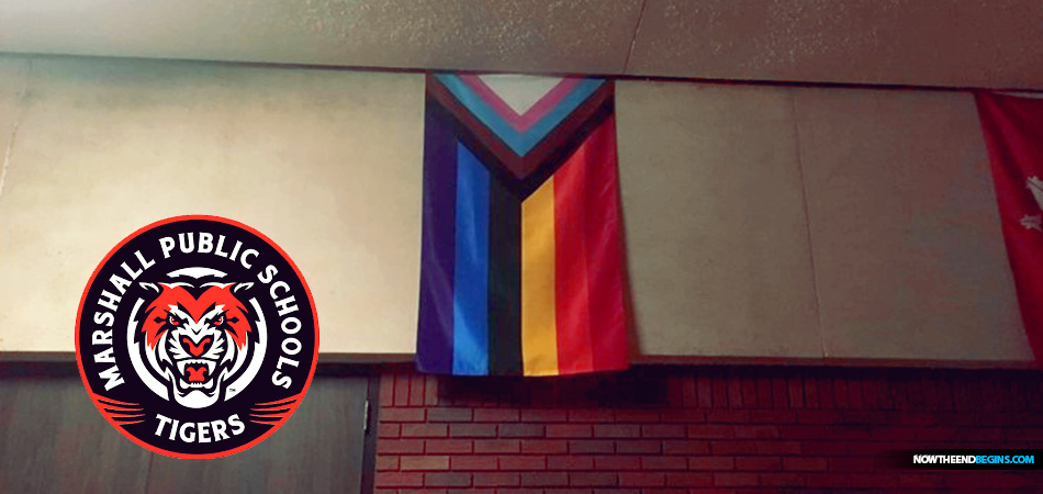 Marshall Middle school hangs LGBTQIA flag in cafeteria, bans flag of traditional family