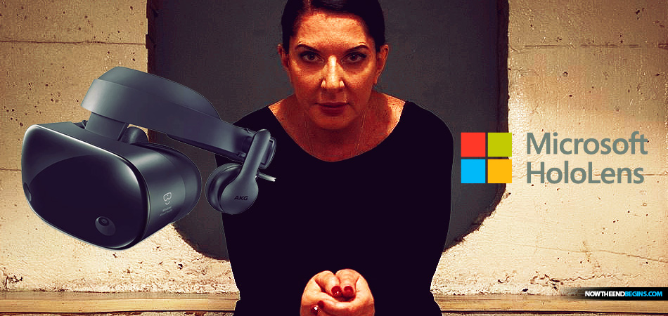Marina Abramovic. is a wicked woman whose 'performance art' usually revolves around spirit cooking, snakes, pig's blood, images of Baphomet, and all the rest of that garbage. Now Microsoft Hololens wants you to enter mixed reality with her.