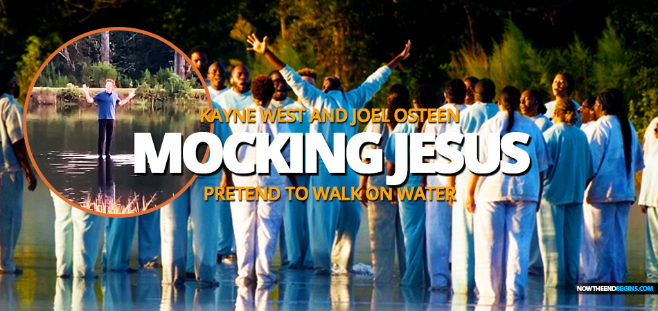 kanye-west-joel-osteen-sunday-service-atlanta-georgia-pretend-to-walk-on-water-laodicean-church-false-teachers-deception