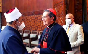 egypt-al-azhar-grand-imam-ahmed-el-tayyeb-holds-chrislam-meeting-with-vatican-document-on-human-fraternity-one-world-religion-pope-francis-abrahamic-family-house-2022
