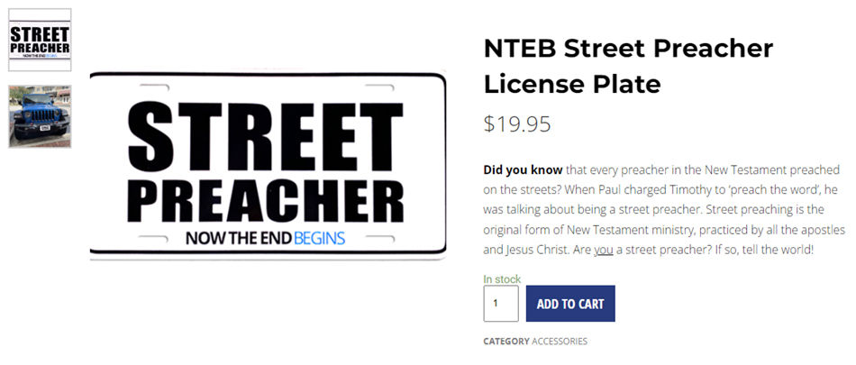 nteb-street-preacher-license-plate-preaching-gospel-tracts