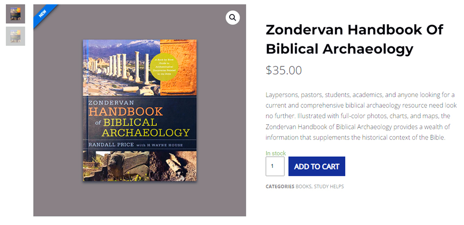 Zondervan-Handbook-Of-Biblical-Archaeology-NTEB-Christian-Bookstore-Saint-Augustine-Florida-32095