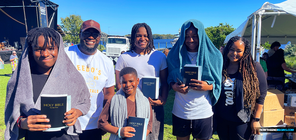 Hundreds Of Souls Receive A Copy Of God’s Preserved Word At Palatka Revival Community Baptism Through The NTEB Free Bible Program