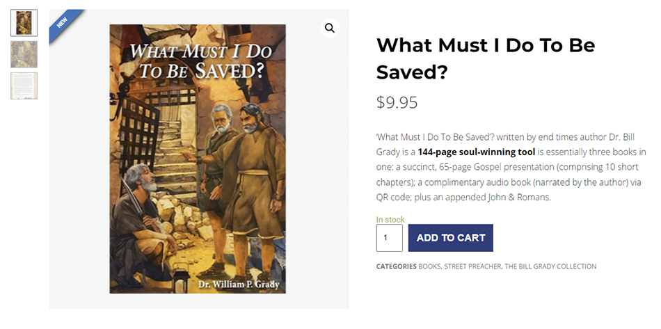 Get The Brand-New Soul Winning Book ‘What Must I Do To Be Saved’ By Dr. Bill Grady For FREE With Any $50 Purchase At The NTEB Bookstore!