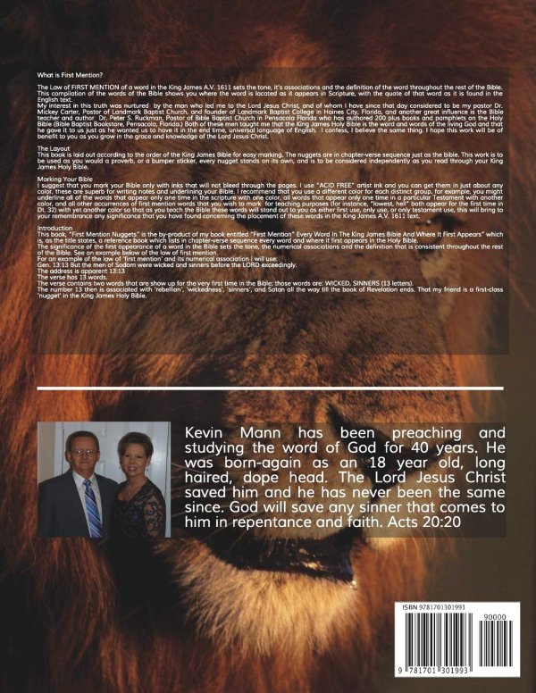 First Mention Nuggets in the King James Holy Bible: Volume Two Job To Revelation – Mann - Image 2