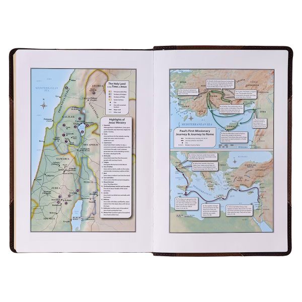 Two-Tone Brown Faux Leather Giant Print Full-Size King James Version Bible With Thumb Index - Image 3