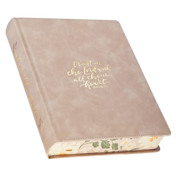 Trust Taupe Faux Leather Large Print King James Version Note-Taking Bible - Image 2