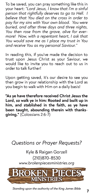 What If You Were To Die Today? - Gospel Tract From Broken Pieces Ministries - Image 8