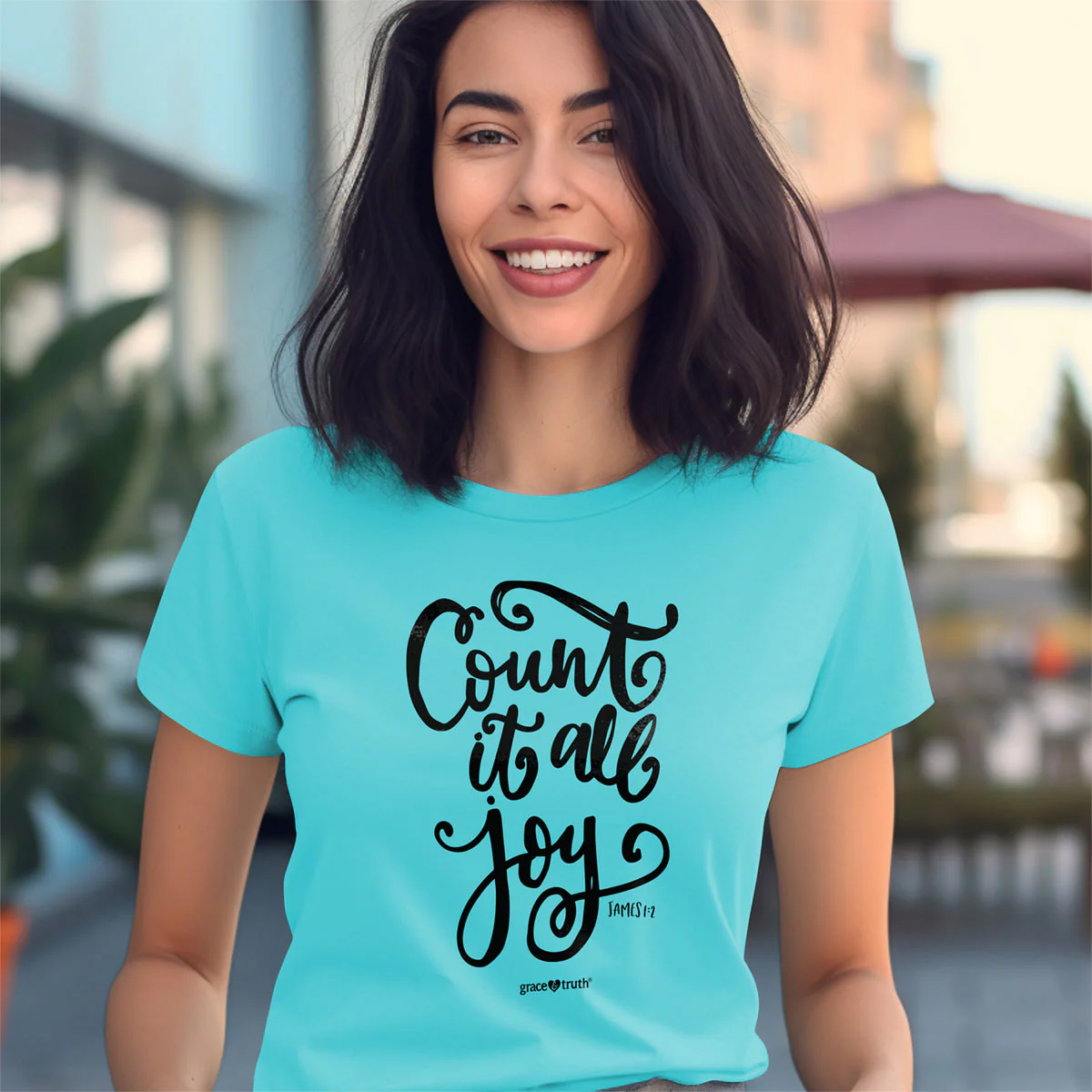 grace & truth Womens T-Shirt Count It All Joy By Kerusso - Image 2