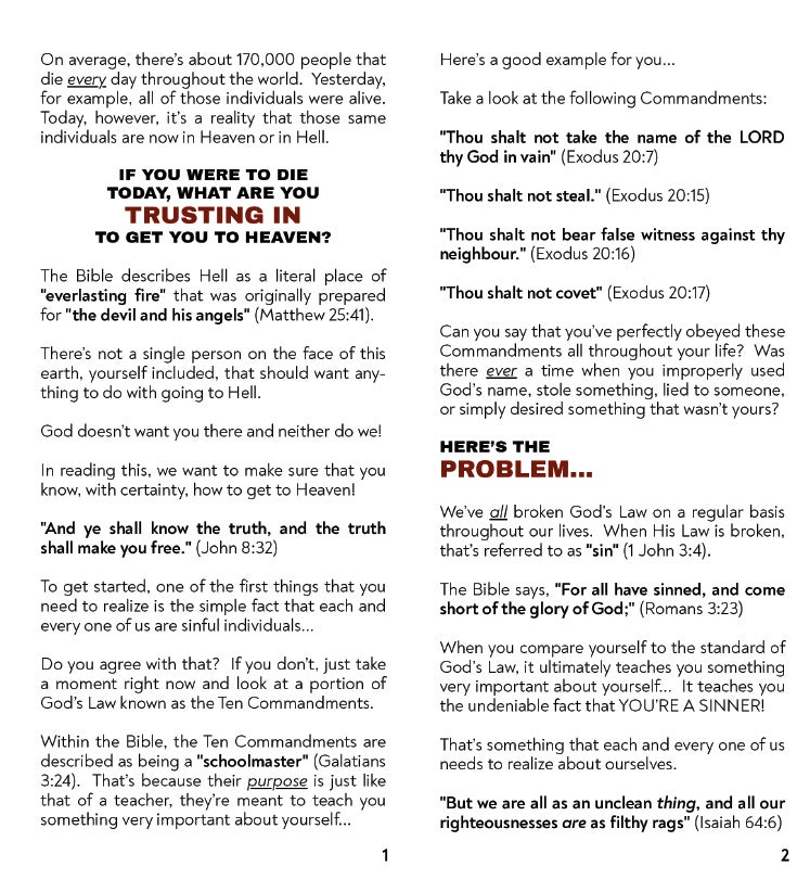 What If You Were To Die Today? - Gospel Tract From Broken Pieces Ministries - Image 2