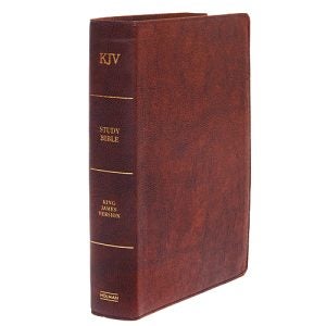 King James Study Bible Thumb Indexed In Brown Bonded Leather – Holman