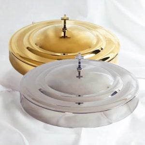 The RemembranceWare: Communion Tray Cover In Brass Or Silver Finish