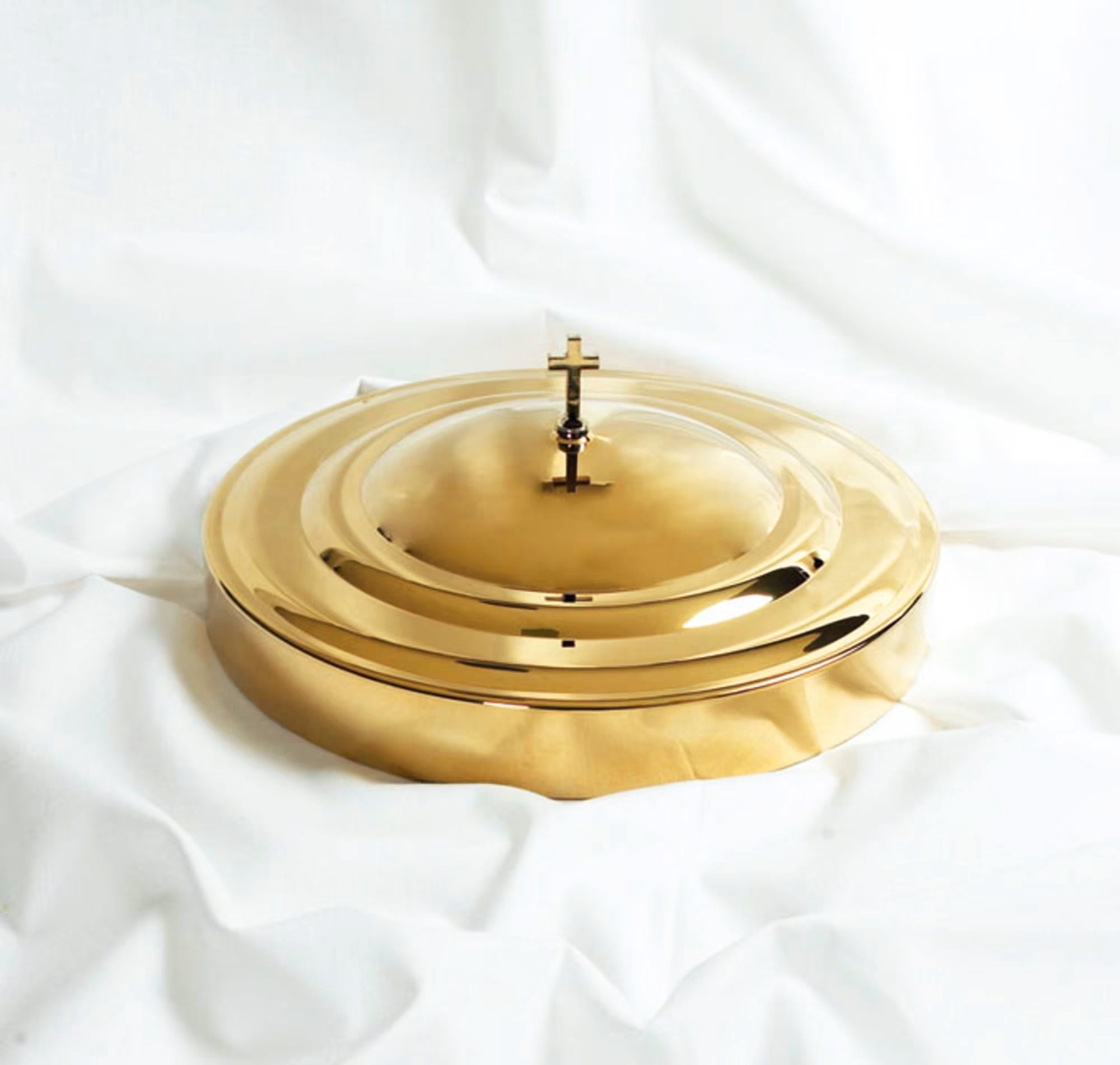 The RemembranceWare: Communion Tray Cover In Brass Or Silver Finish - Image 2
