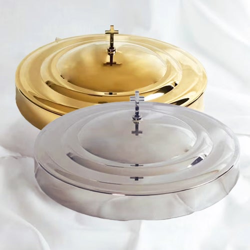 The RemembranceWare: Communion Tray Cover In Brass Or Silver Finish