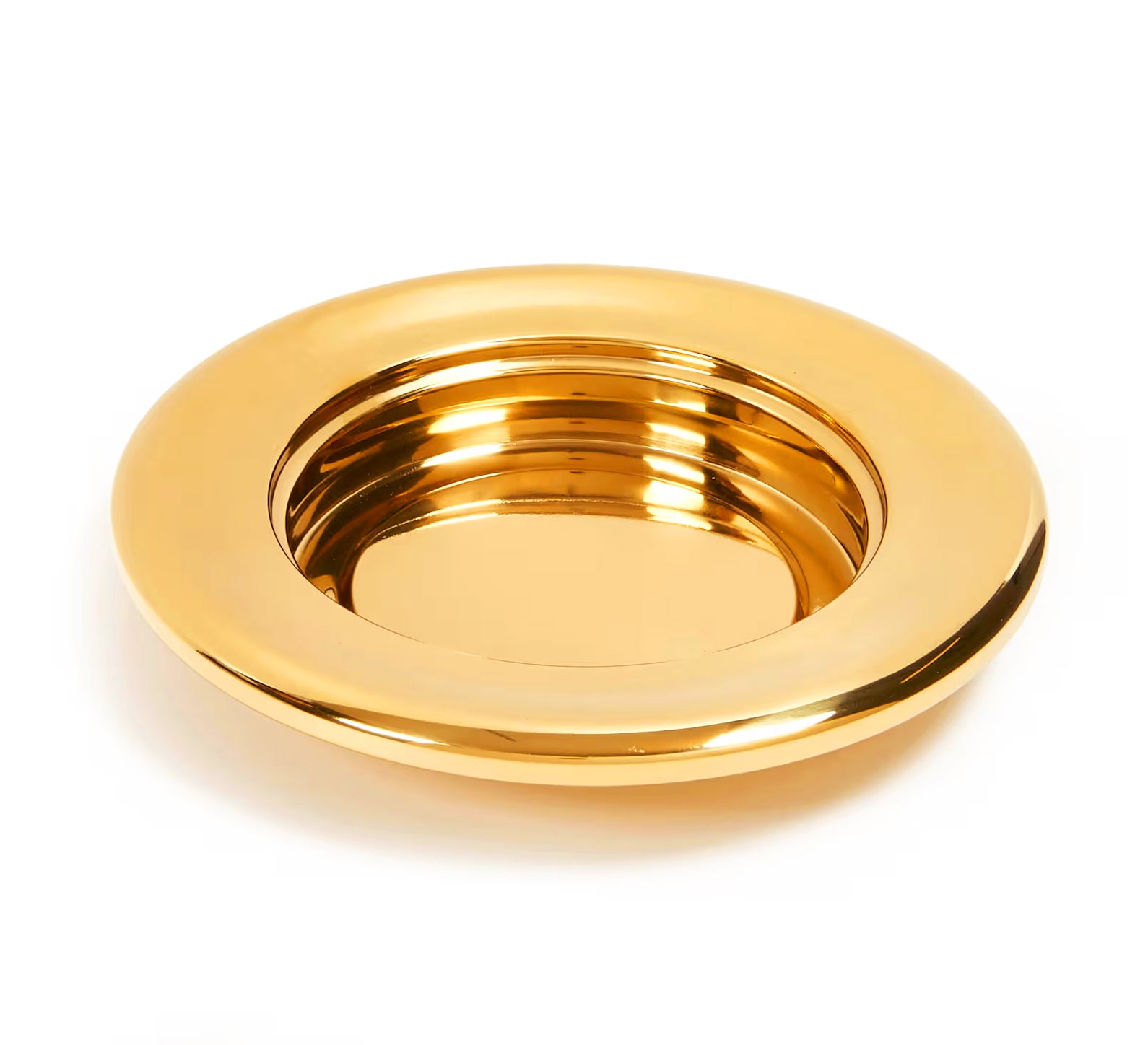 Communion Stacking Bread Plate With Brass Finish Over Stainless Steel - Image 2