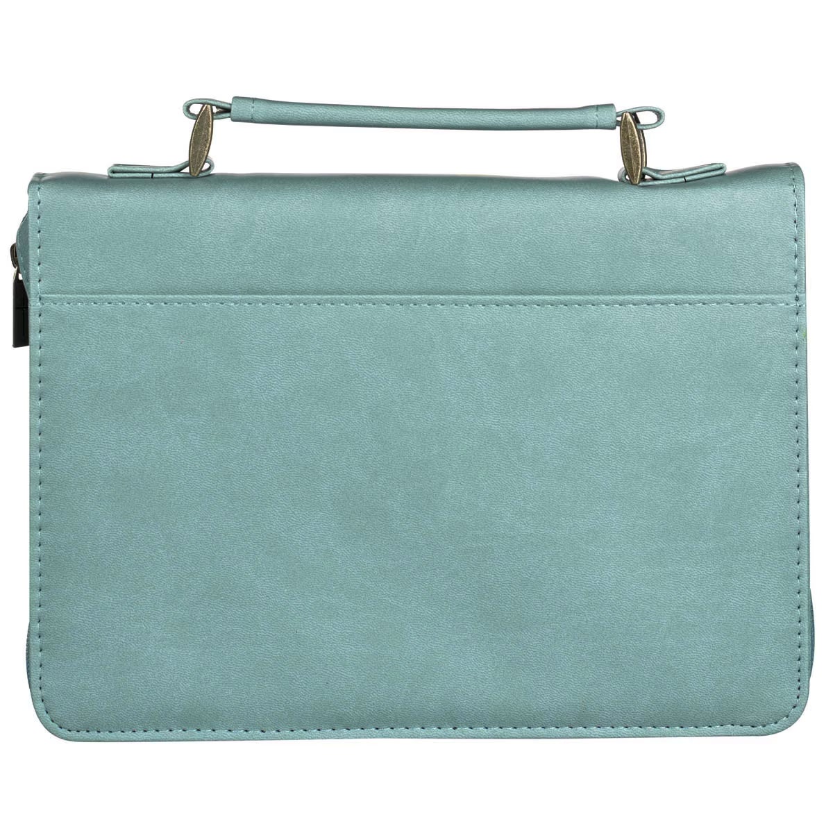 Saved by Grace Teal Faux Leather Fashion Bible Cover - Ephesians 2:8 - Image 2