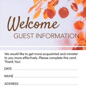 Guest Information Card: Welcome - Fall (Package of 50)