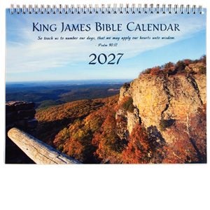 2027 King James Bible Scripture Wall Calendar