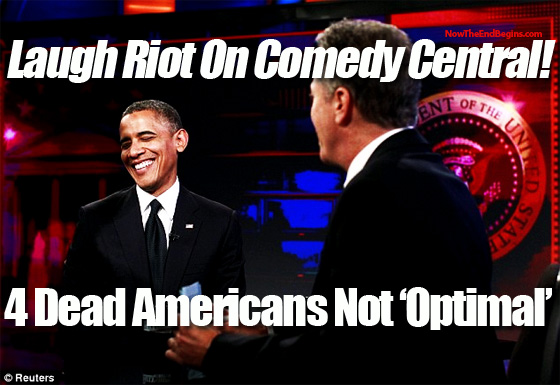 Obama says 4 dead Americans not optimal on Daily Show with Jon Stewart